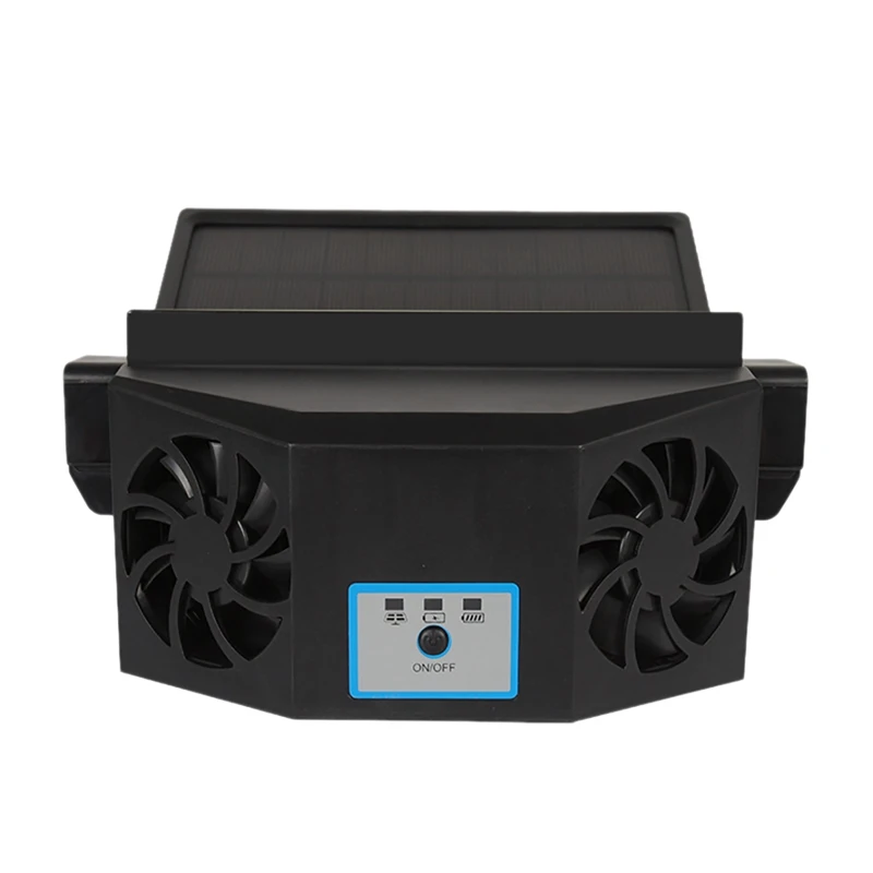 Portable Air Purifiers Solar Powered Car Fan Auto Air Vent Radiator ABS Solar Powered Energy Saving Exhaust Fan