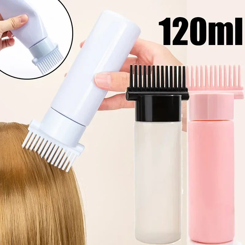 

120ML Refillable Bottle For Hair Dye Shampoo Plastic Applicator Comb Dispensing Salon Oil Hair Coloring Hairdress Styling Tool