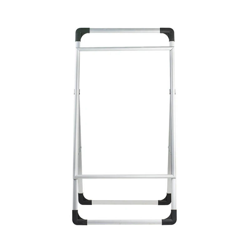 customized.Simple Sturdy Portable Folding Swing Sidewalk Pavement Sign Poster Display Stand with Double Sided Display Boards