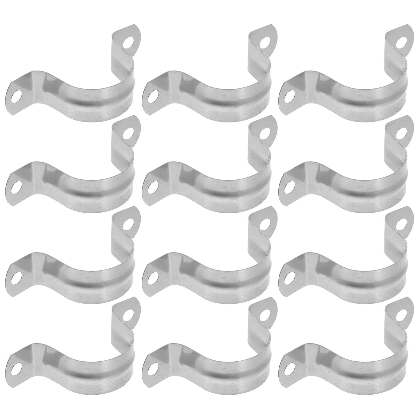 

20pcs Stainless Steel Pipe Clamps 304 U Shape Double Hole Hose Mounting Brackets Gardening Tools Metal Water Pipe Supports