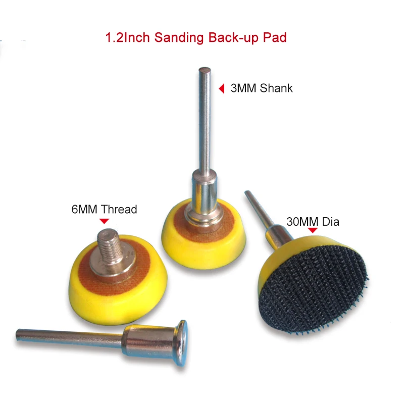 후크 및 루프 샌딩 디스크용 1.2 인치 30MM 백업 샌딩 패드, 연마 및 연삭 공구, 샌더 그라인더 전기 드릴 Dremel