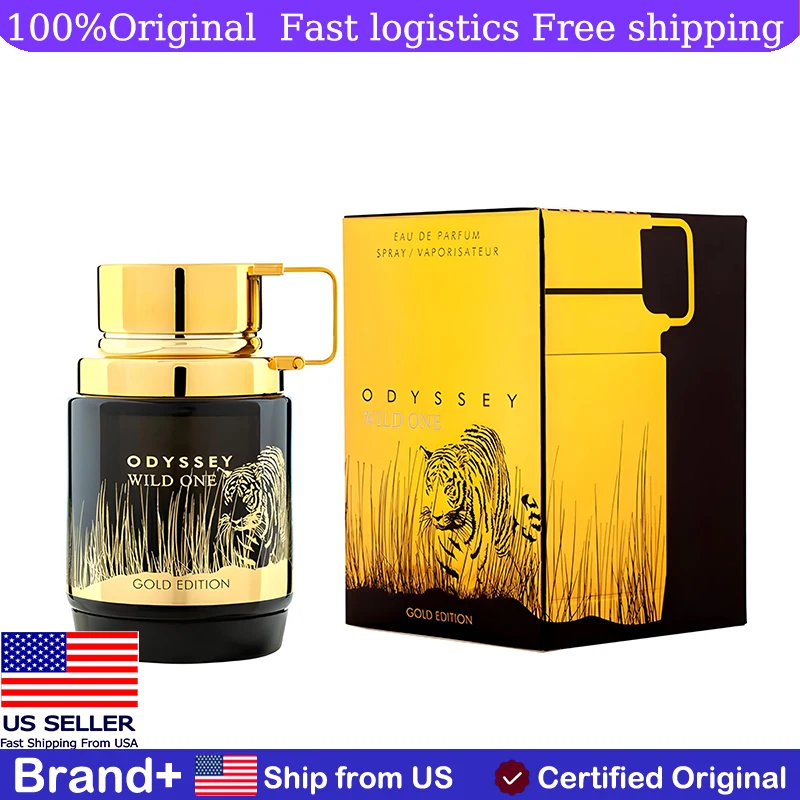 

Odyssey Wild One Gold Edition By Armaf for Men 3.4 Oz EDP Spray Cologne Persistence Arabian Women's Perfume Pheromone Portable