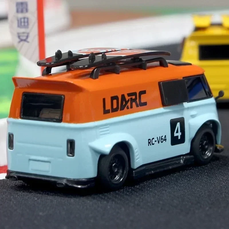 Ldarc 1:64 coche teledirigido V64 Rtr Mini coche teledirigido modelo Rc furgoneta de simulación de carreras para niños coche de juguete de Control remoto de descompresión