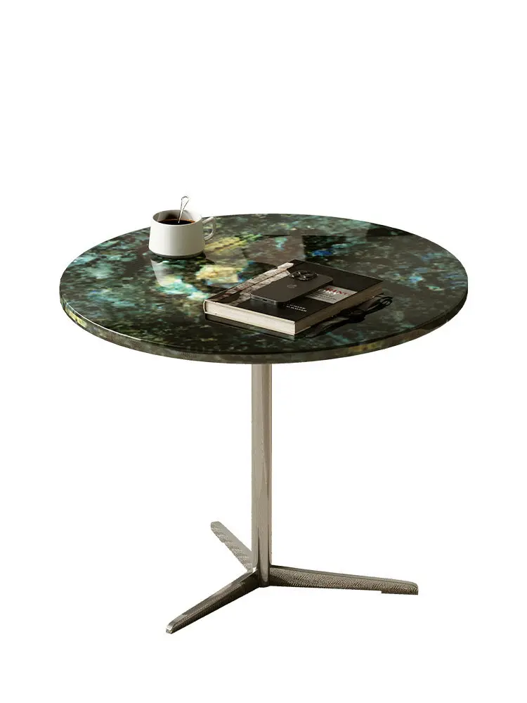 Yjq luxury stone edge few green Oreo gray-blue crystal living room sofa edge few