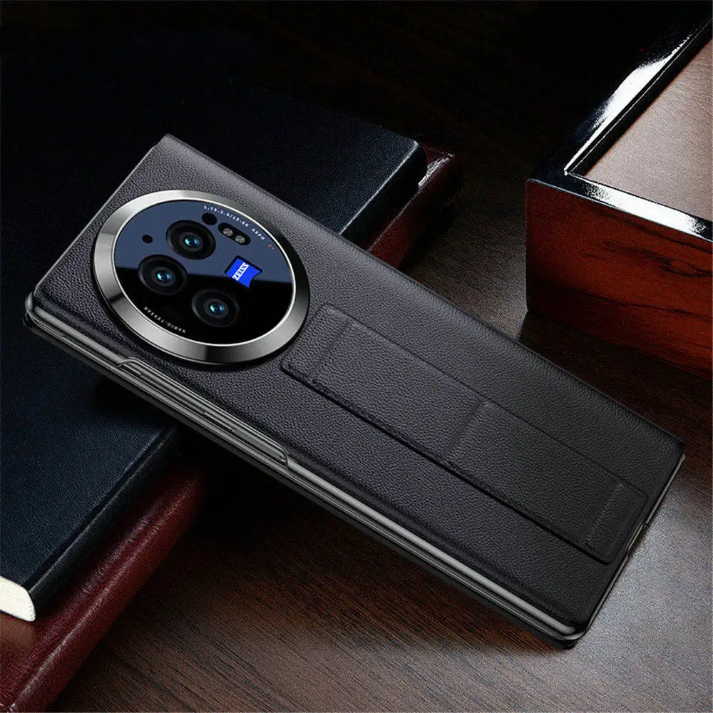 プレミアム磁気牛革ケース,フルカバー,ビジネス用,生体内x fold3 pro