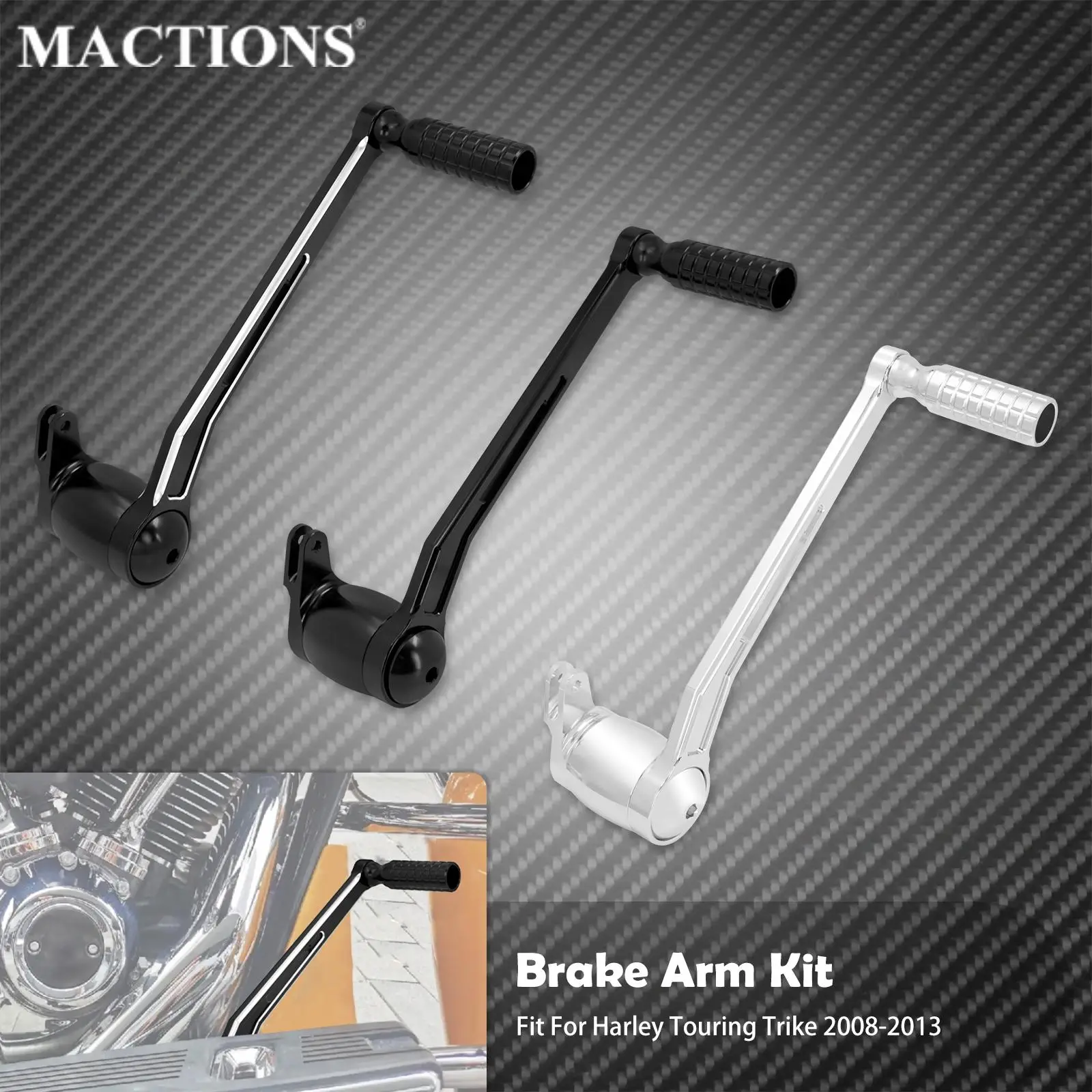 Motorcycle Brake Arm kit Pedal Shift Levers Shifter Peg Black Chrome For Harley Touring Road Street Electra Glide FLHR 2008-2013