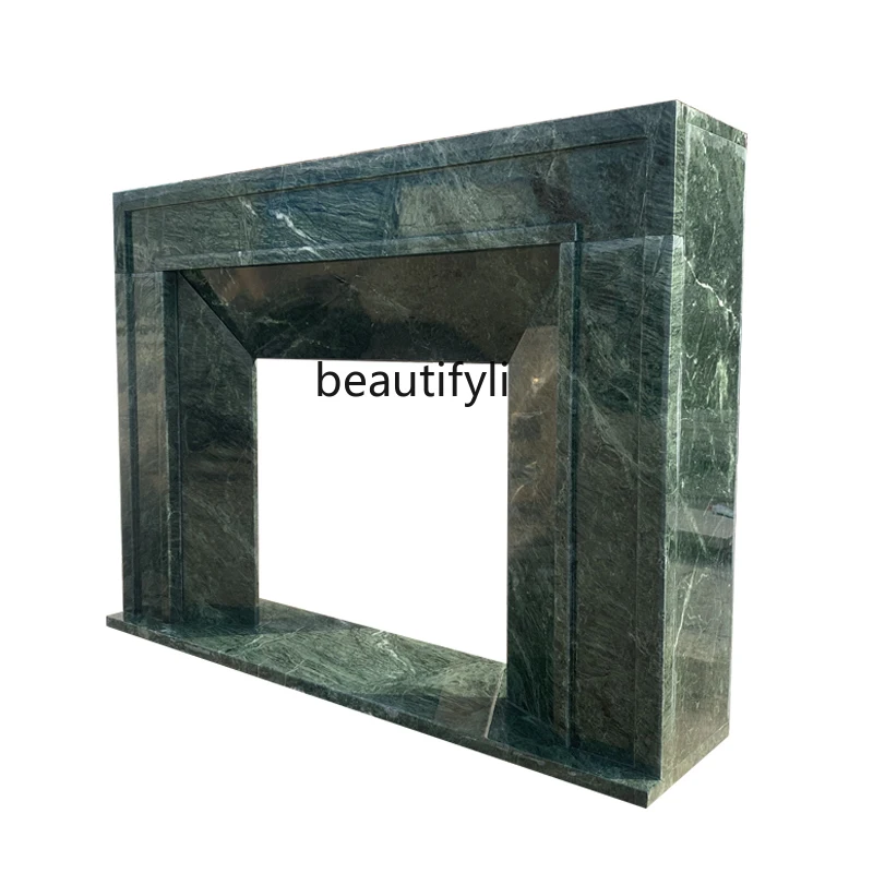 

Marble Fireplace French Simplicity Modern American Big Green Flower Stone Fireplace Curio Cabinet