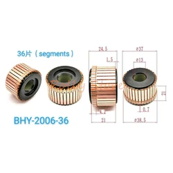 5pcs 13/14/16mm x 37mm x 21(24/24.5) 36P Copper Bars Alternator Electric Motor Commutator BHY-2006-36 for 350 Cutting Machine