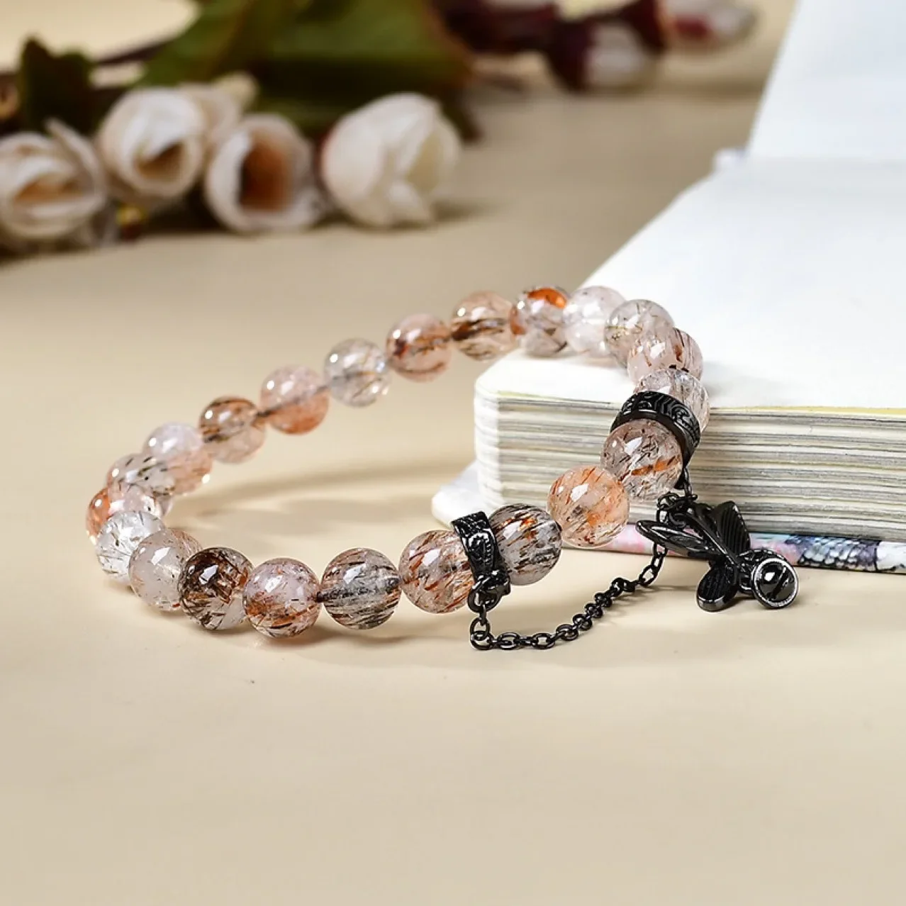 

Natural Black Crystal Super Butterfly Bracelet Light Luxury Fashion Lucky Bracelet, Bracelet