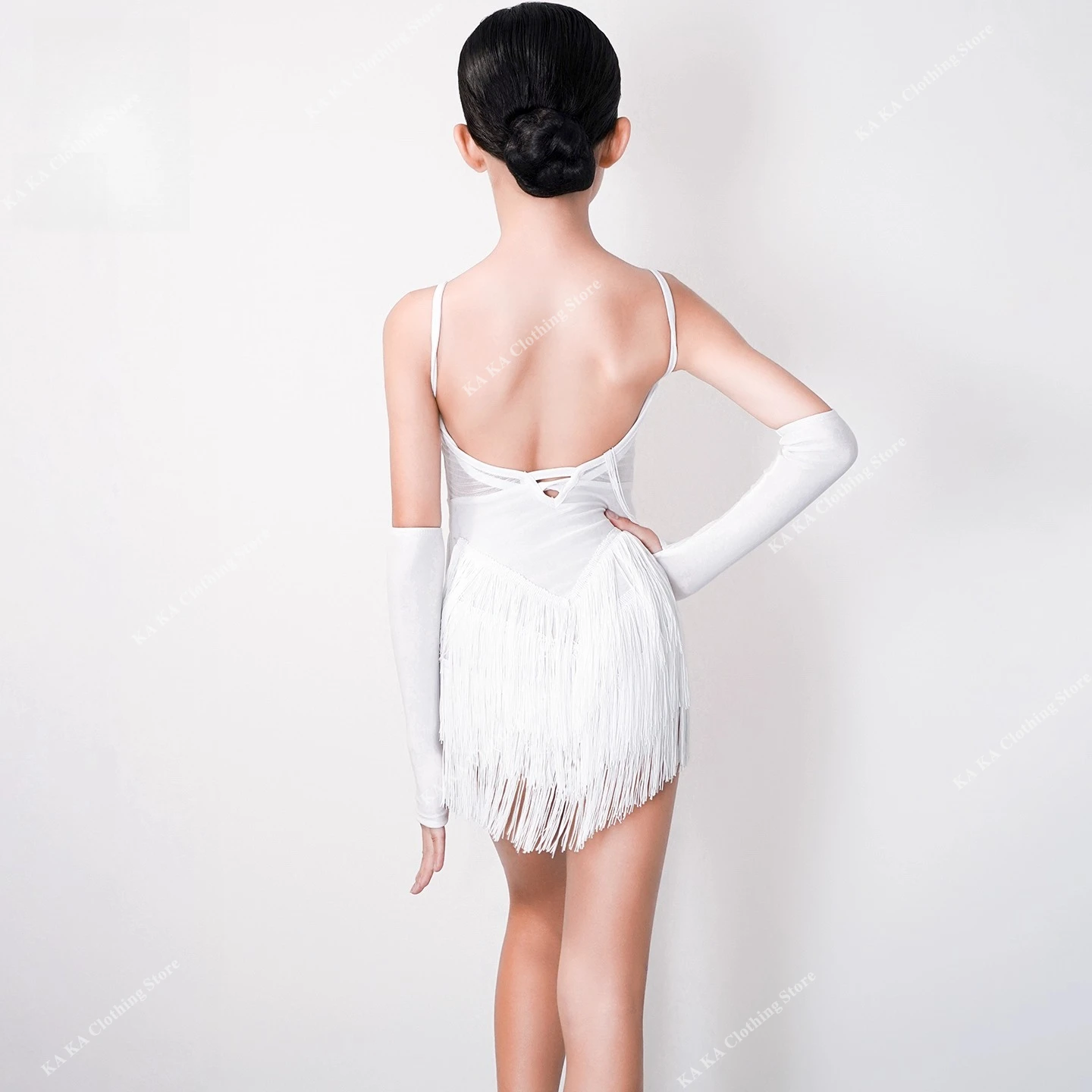 Abito con frange Costume da ballo Ragazze Nappa Tango Rumba Salsa Abito da ballo latino Ragazze Concorso Abito da ballo Standard Bambino