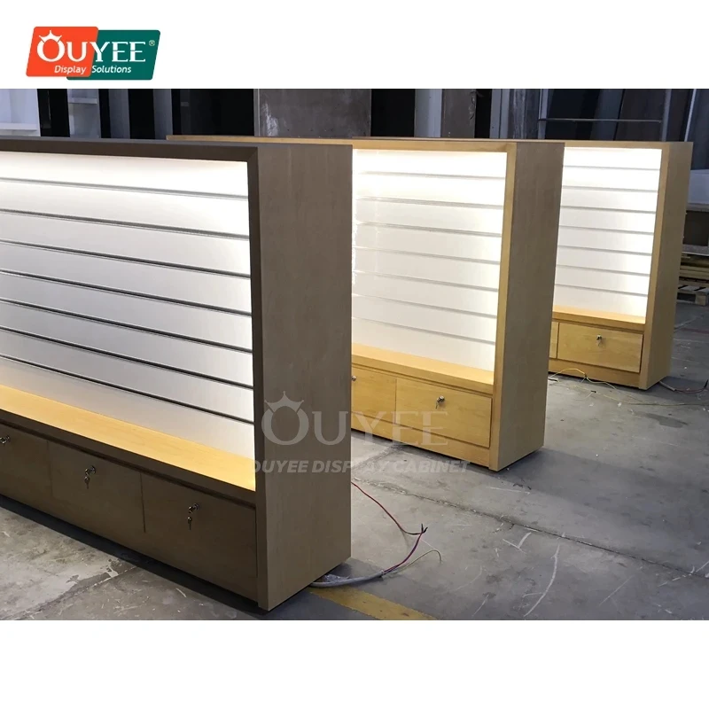 custom.Commercial Furniture Supplier Wall Shelving Glass Showcase Mobile Store System Eco Material Phone Shop view 5