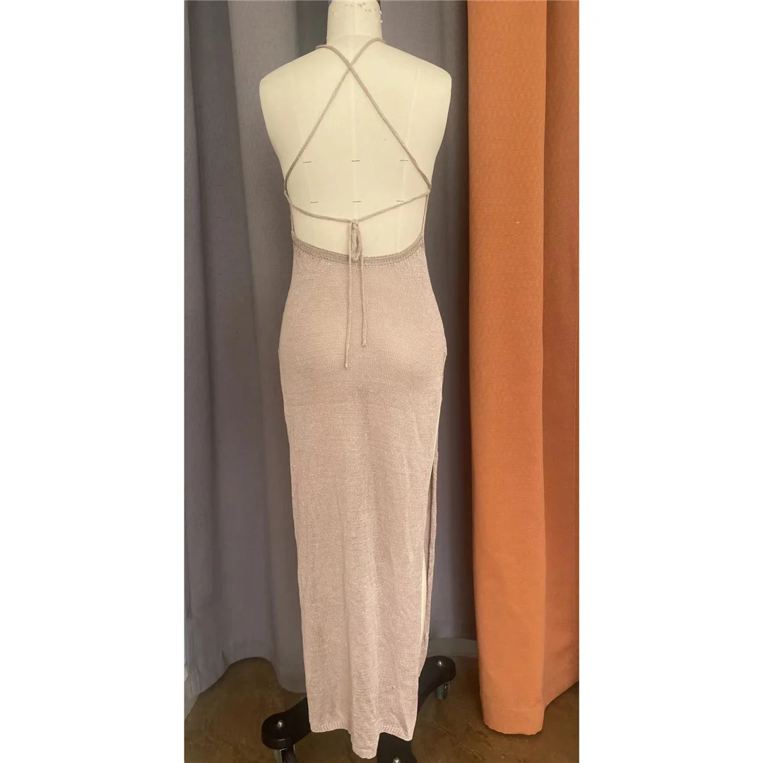 XS - L 12 Farben, hochgeschlitztes, gehäkeltes, gestricktes Tunika-Strandkleid, Strandkleid, Strandmode, Damen V5316 – Detail 33