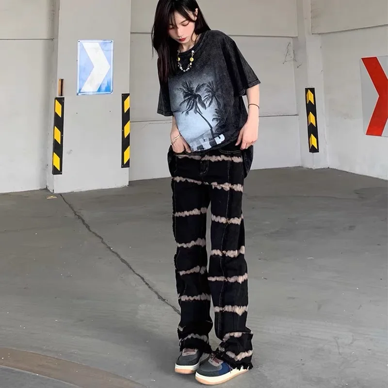 

Джинсы женские Harajuku полная длина винтажные модные студенческие унисекс корейский стиль брюки с высокой талией для отдыха Femme джинсовый бойфренд