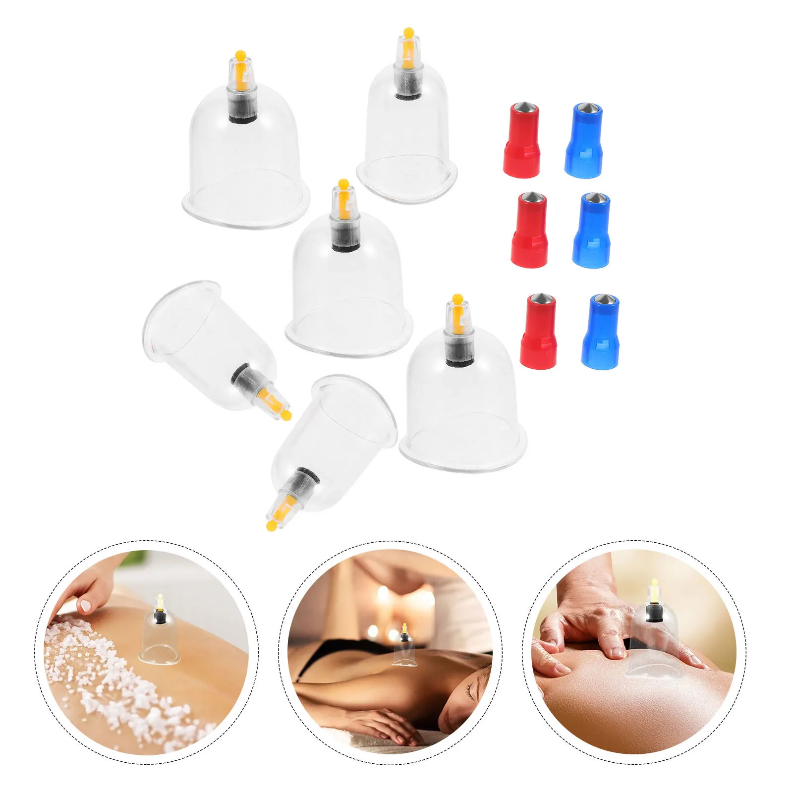 

1 комплект, набор вакуумных банок, пластиковые массажные присоски для тела, набор банок для улучшения кровообращения меридианов