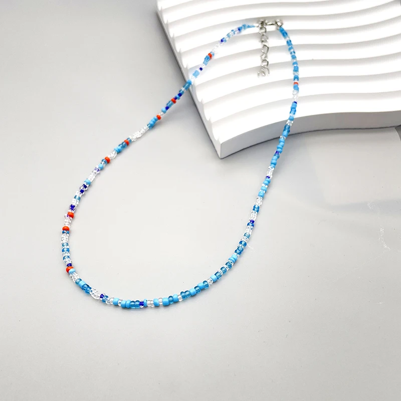 2mm Seed Beads Choker Necklace For Women Girls Colorfull Very Fine Beads Holiday Beach Bohemia Female Necklace Wholesale Price