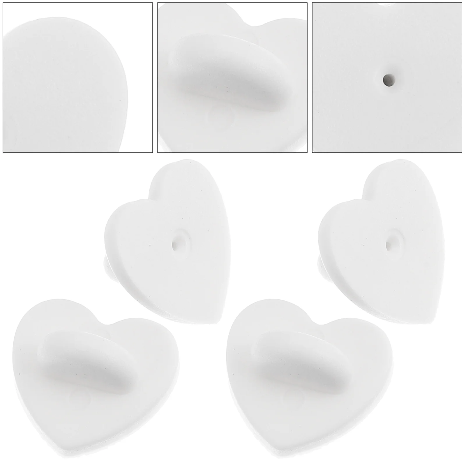 

100pcs Heart Shape Brooch Pins Backs Rubber Clutch Holders For Diy Jewelry Making Craft Pin Keepers Cap Fasteners Accessories
