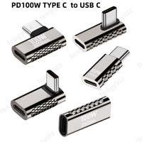 USB C 90 Degree Converter USB3.2 20Gbps Type C to USB C OTG Adapter 8K@60Hz 100W USB Type C Fast Charging Connector for MacBook