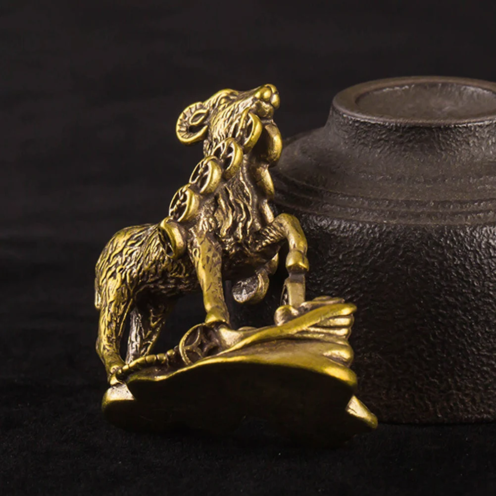 

Brass Goat Decoration Statue Chinese New Year Festive Home Decor Ornament Wedding Birthday Party Accessory