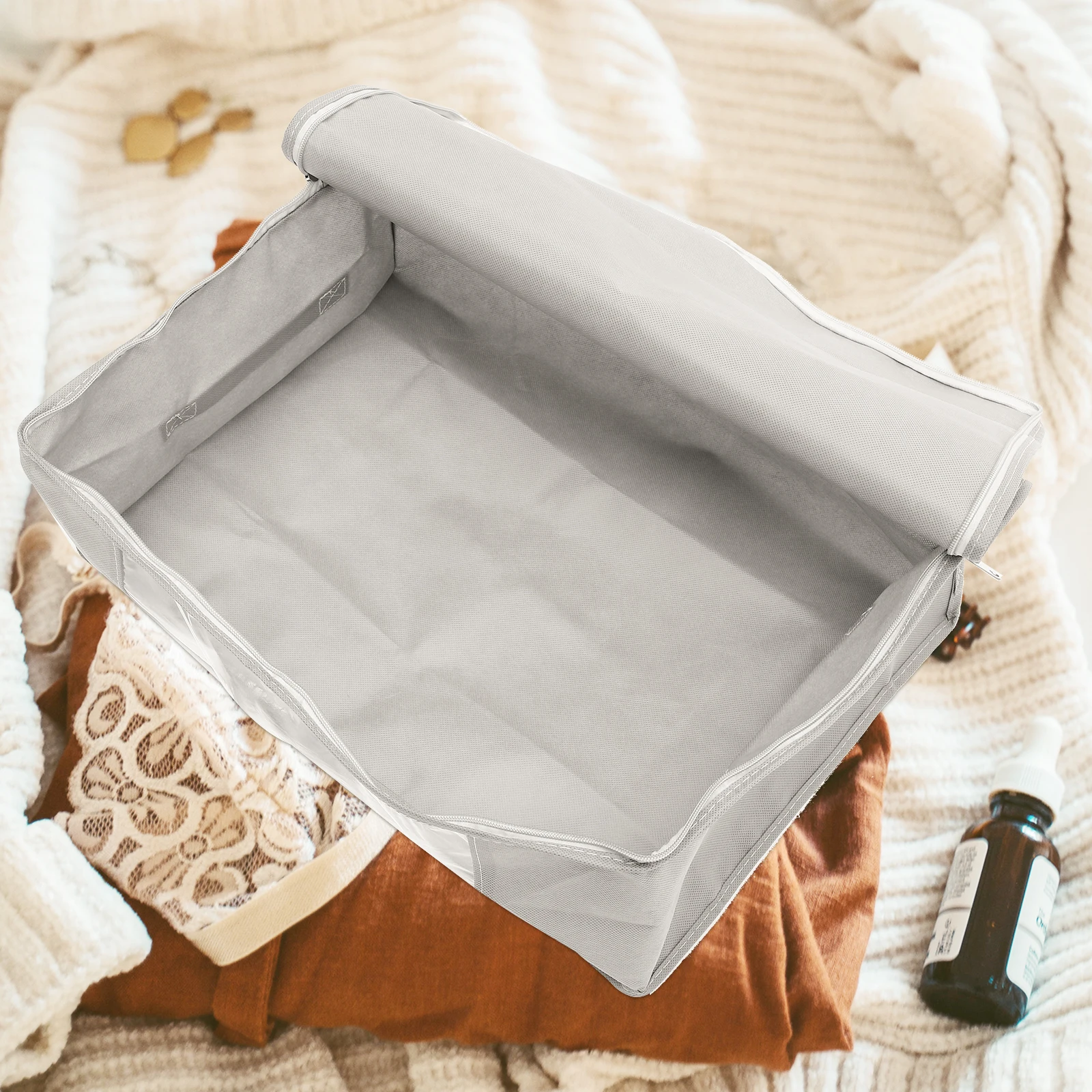 

2Pcs Large Capacity Quilt Storage Bags Nonwoven Fabric Clothes Organizer Foldable Design Storage Box
