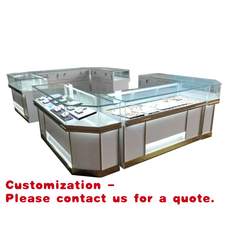 custom.Luxury Jewelry Display showcase Jewelry Shop Interior Design Wooden Display Cabinet