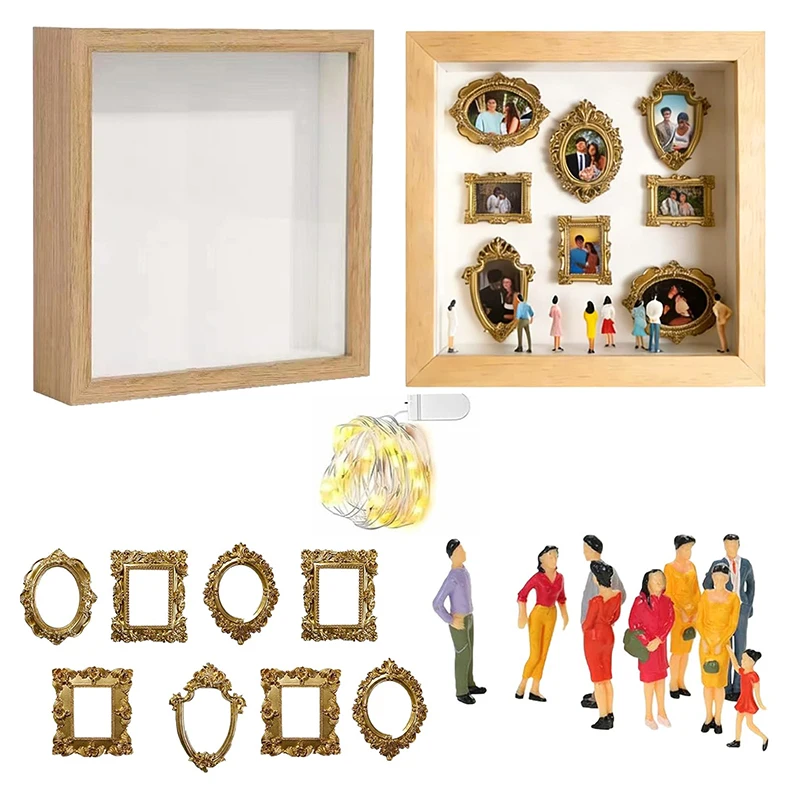 DIY Cat Silhouette Museum Box, LED Light Photo Display Case