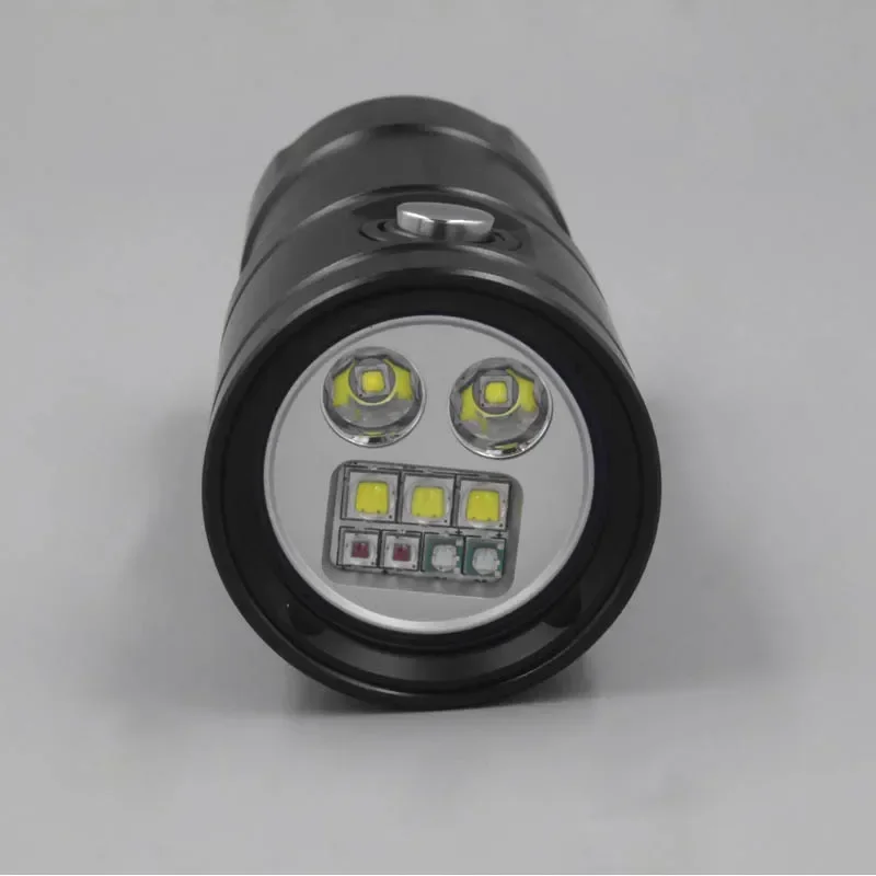 

Best 100m Underwater White Red UV395nm Led Diving Tactical 320650 Rechargeable Flashlight 2350lm Photography Video Fill Light