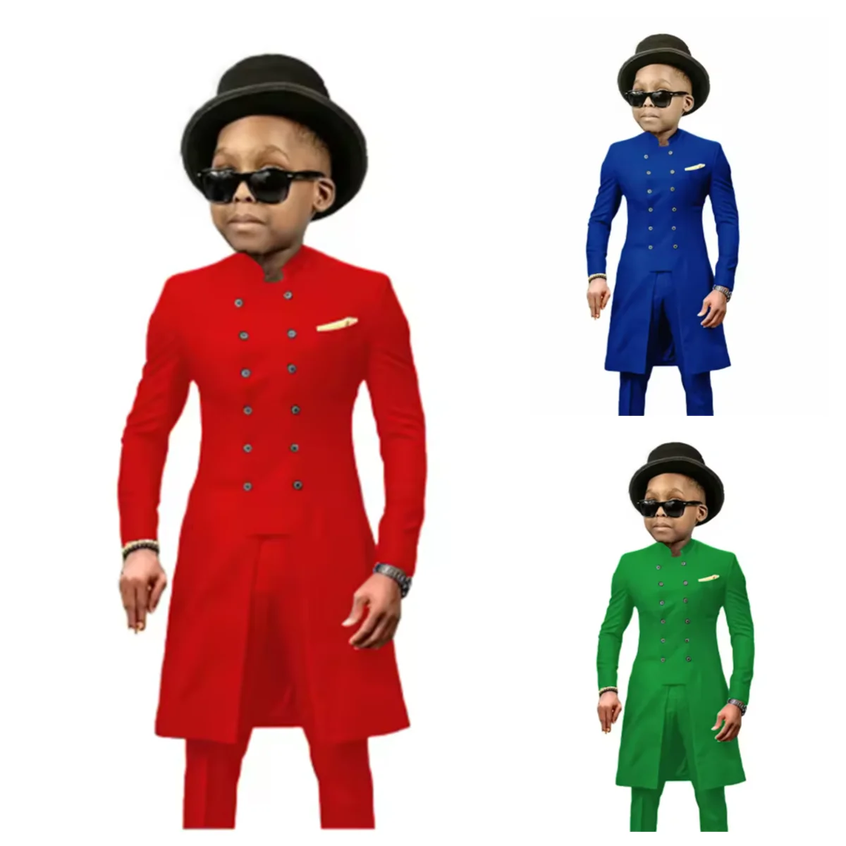 

Boy's multicolor wedding suit birthday party boys' suit host piano performance dinner show performance ceremony outfit set