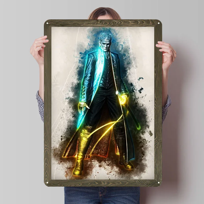 Vergil صفيح علامات لعبة فيديو ملصق ملصق صور جدار ديكور علامة معدنية مخصصة للجدار الفن الديكور بار عصا غرفة ديكو #1