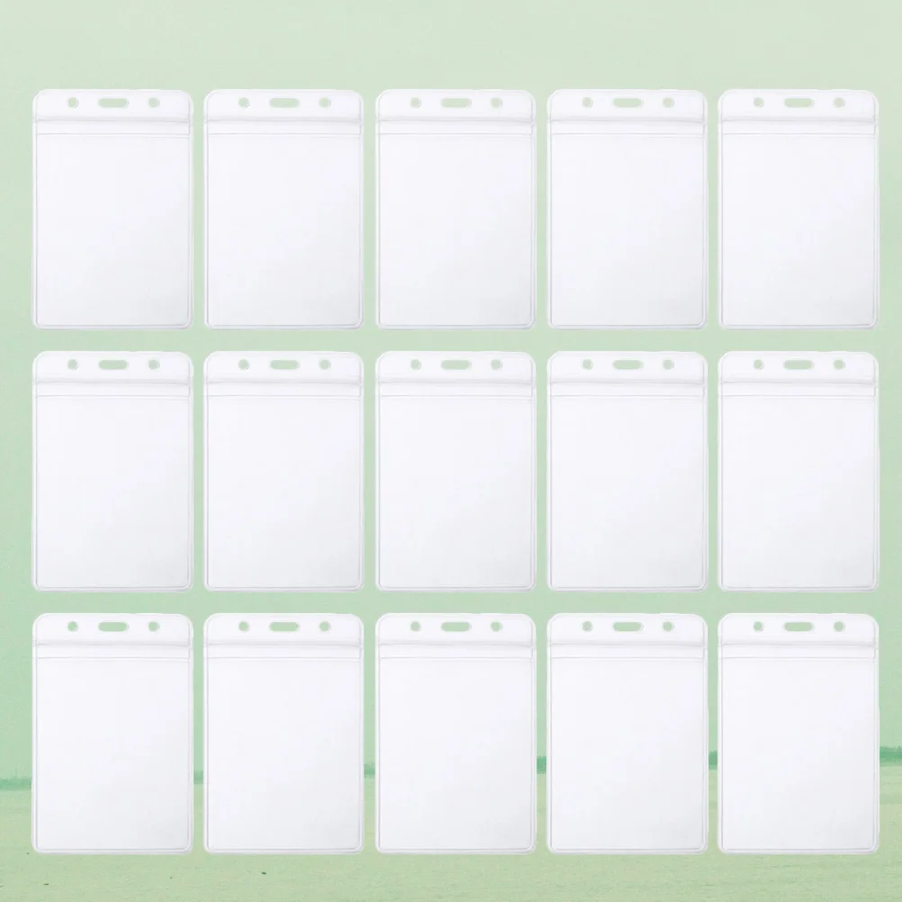 100 Stück PVC Ausweishalter Transparent Namensschild Kartenhalter Metallklammern Wasserdicht Staubdicht Reise Büro Schule Brustkarte