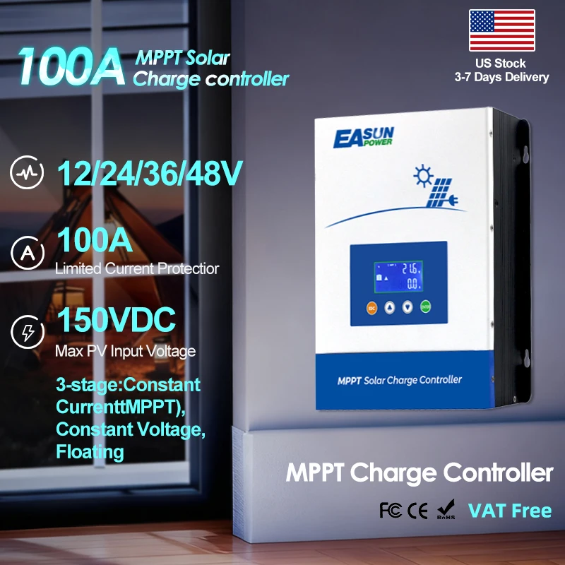 100A MPPT Solar Charger Controller for Batteries