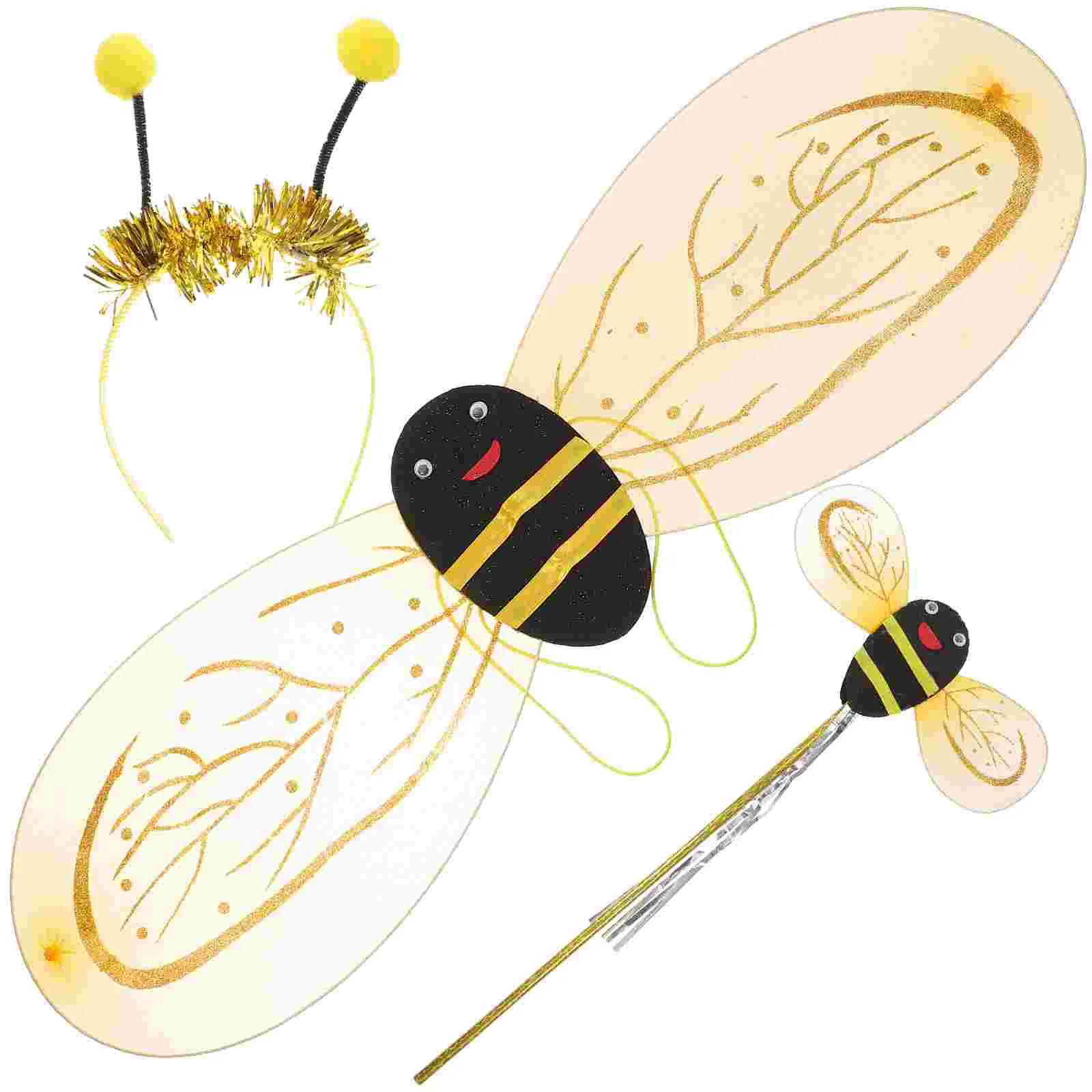 3 Pcs Bells for Wind Chimes Kids Clothes Bee Costume Props Honey Wings Yellow Child