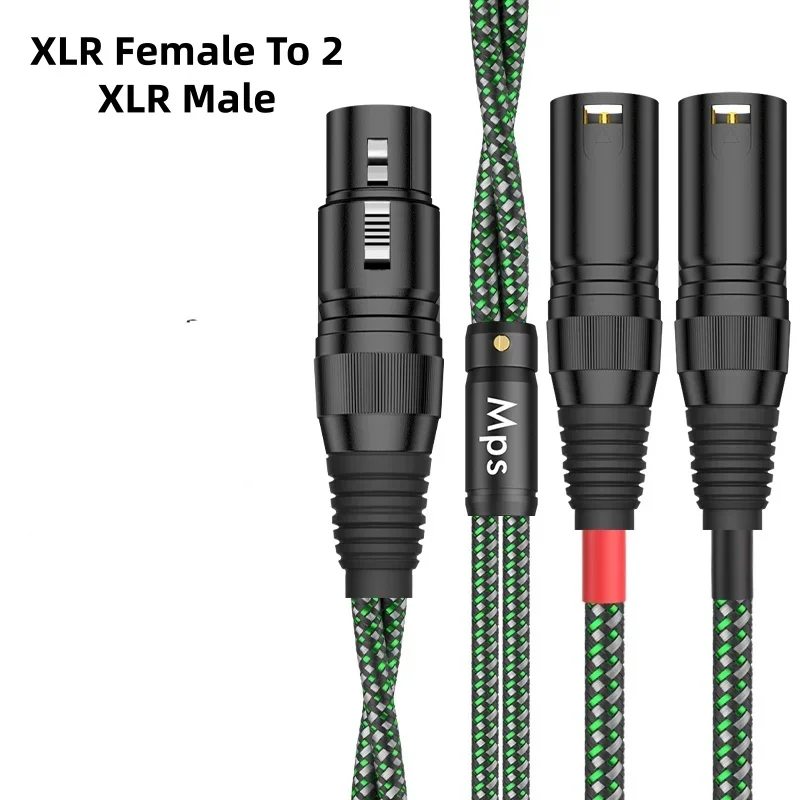 XLR Plug To 2 XLR Male Female Audio Cables 6N Single Crystal Copper Dual XLR Connector Cable 1m 1.5m 2m