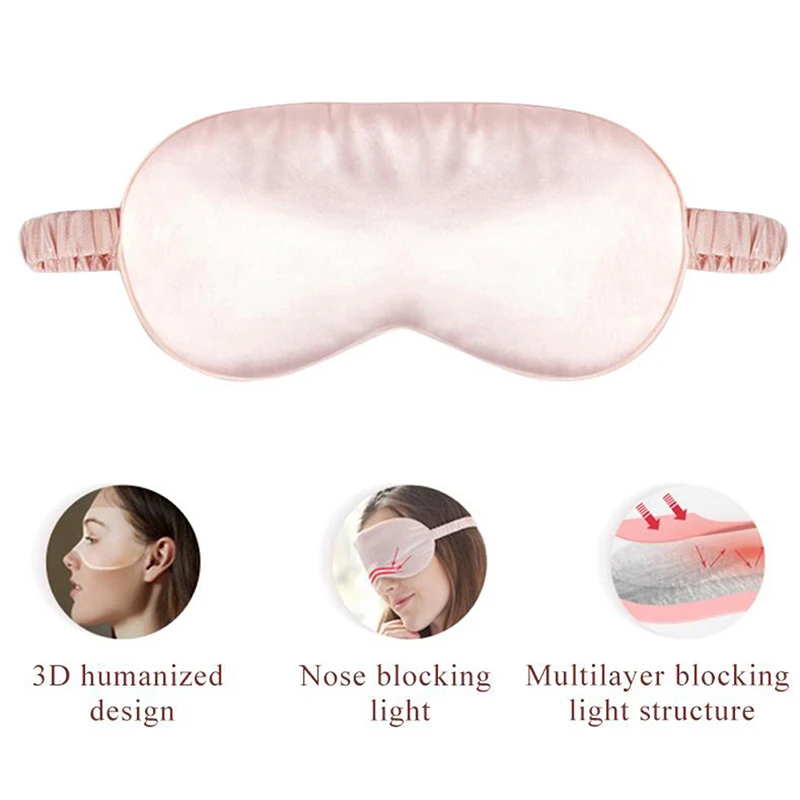 Máscara de olhos de seda imitada para dormir 3D capa de sombra respirável Máscara de dormir para viagem cochilo Relaxe macio conforto venda