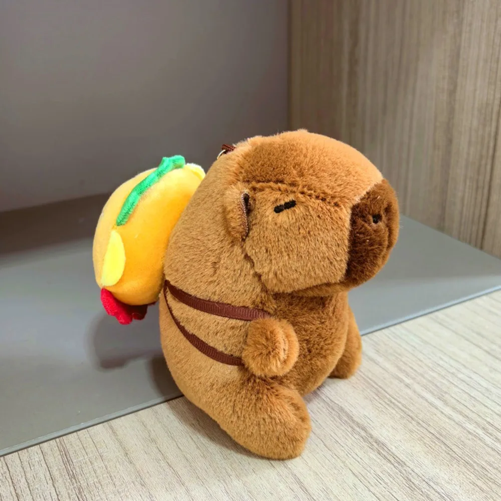 Mainan lucu gantungan kunci Capybara mewah multi Warna boneka binatang berbulu lembut kartun Capybara tutup kepala boneka Capybara