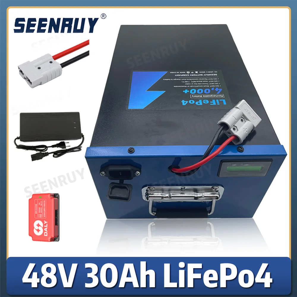 SEENRUY Lifepo4 Battery Pack 48V 30Ah Electric Bicycle Bike Scooter 2000W Motor Brand 3.2v Lifepo4 15Ah 16S2P