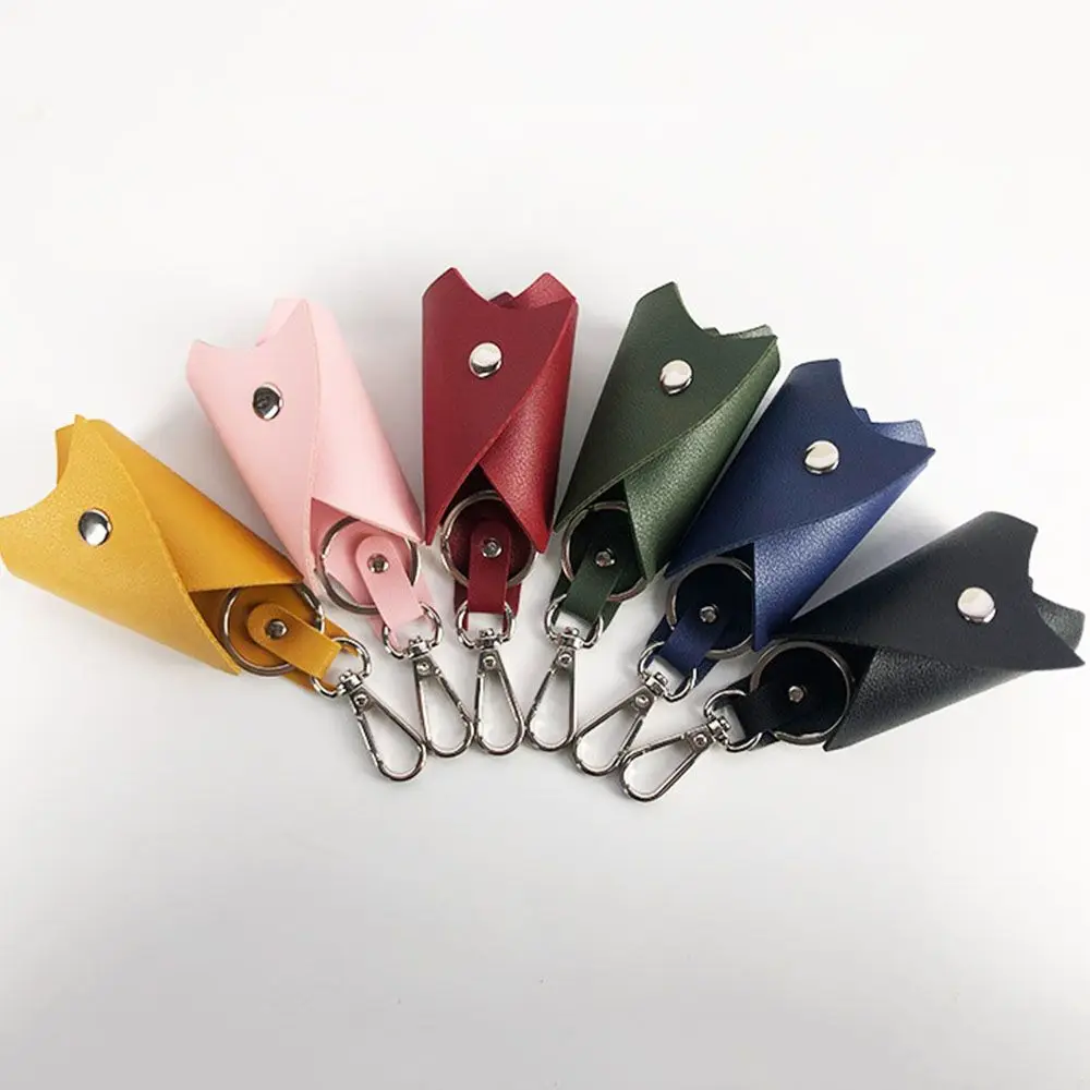 Cover Interior Accessories Mini Card Bag Key Storage Case Car Key Organizer Men's Key Holder Remote Key  Pouch Leather Keychain