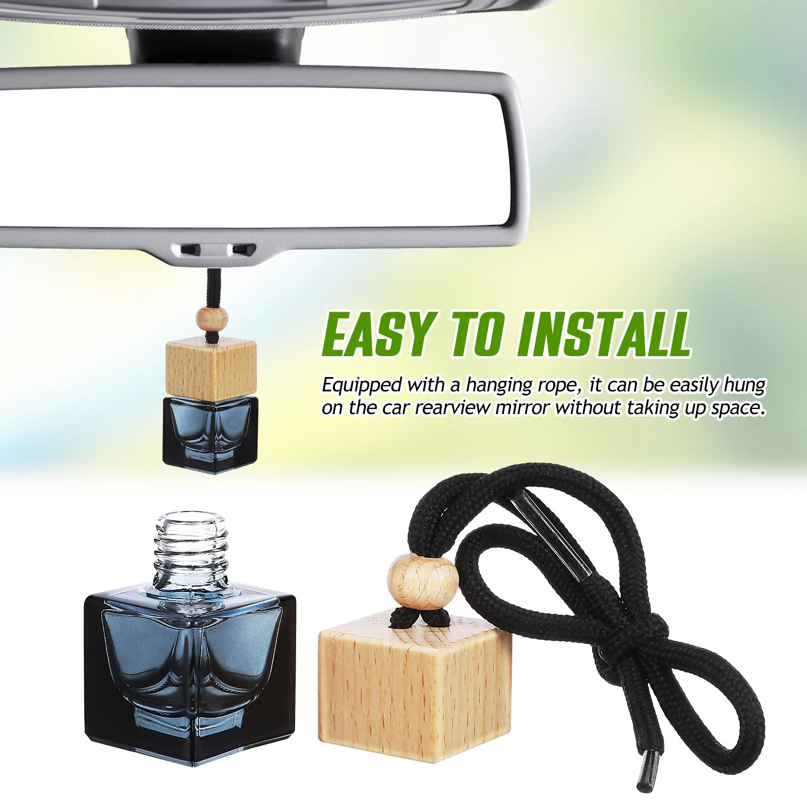 10 шт. пустая автомобильная бутылка освежителя воздуха, стеклянная и деревянная подвеска, многоразовый диффузор для эфирного масла, автоматический подвесной автомобиль