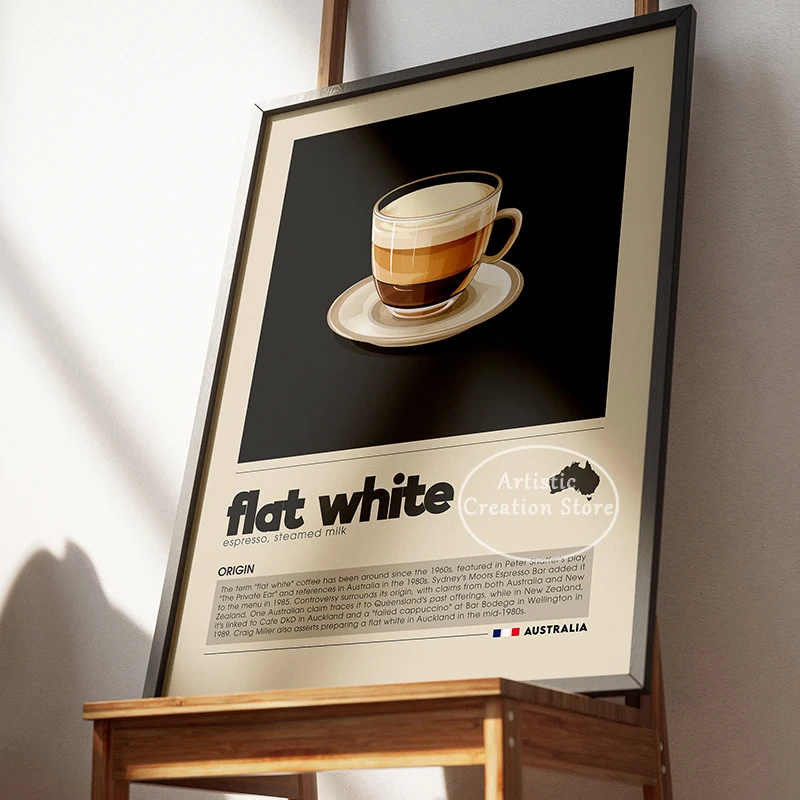 Espresso Cappuccino Latte Poster Minimalist Italian Coffee Wall Pictures Prints Canvas Painting Art Kitchen Room Home Decor