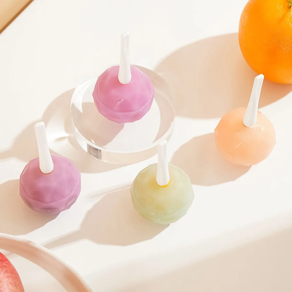4pcs Homemade Round Diamonded Popsicle Mold Reusable Ice Making Template For Summer Drinking