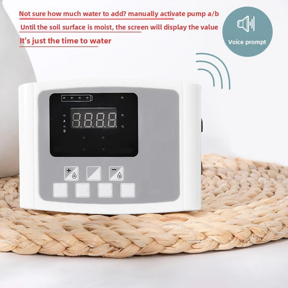 Timed Dual-Pump Solar Irrigation Device with Voice Reminders for Low Water and Dry Run Protection For Balcony Use