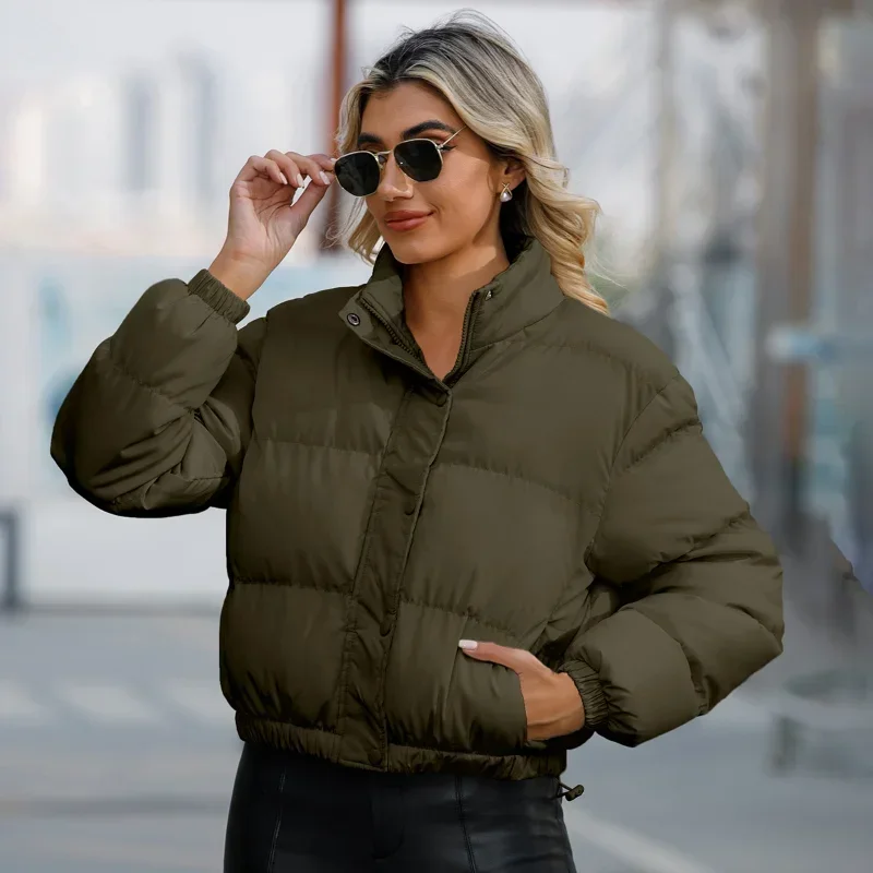 BTQWFD Women's Short Jackets Female Clothing Parkas Spring Autumn Winter Thick Cotton Coats Korean Loose Ladies Casual Outwear