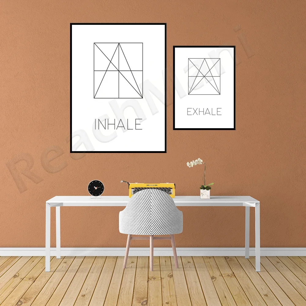 Breathe Breathe Print, Wall Art, Breathe Breathe, Pilates Gift, Relax, Breathe Breathe Logo, Yoga Poster