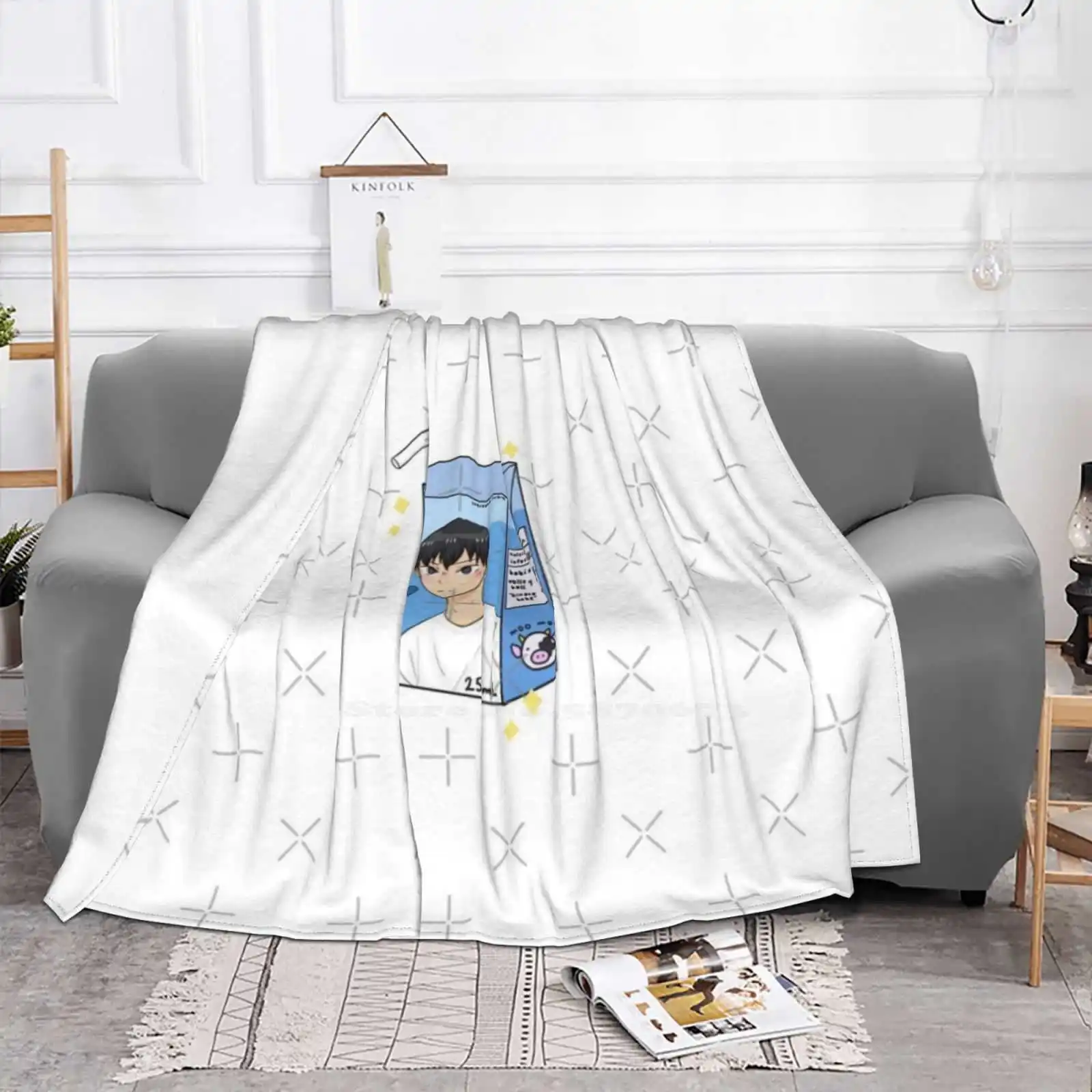 Kageyama Milk Fashion Soft Warm Throw Blanket Kageyama Tobio Kageyama Milk Cute Anime Milk Box