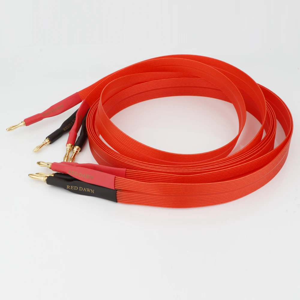 Nordost Red Heaven Speaker Cable Silver-Plated OFC  Wire Flat Hifi  Audiophile Aable For Amplifier DVD CD Spader Banana