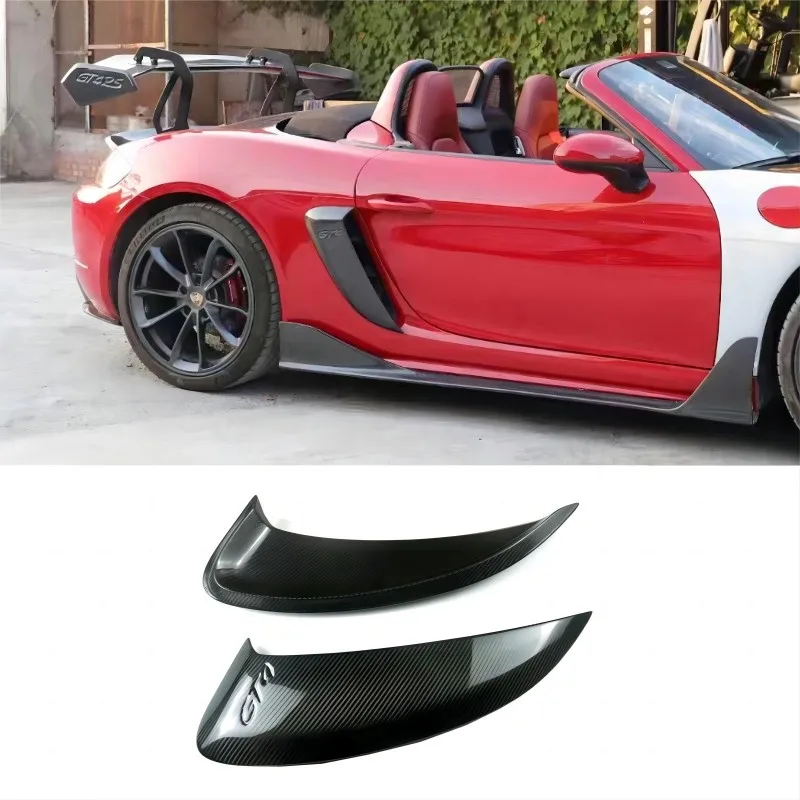 GT4 Style Full Carbon Fiber Side Vents For 2013-2015 For Porsche 981 Boxster Cayman Car Accessories Side Air Vents 2pcs