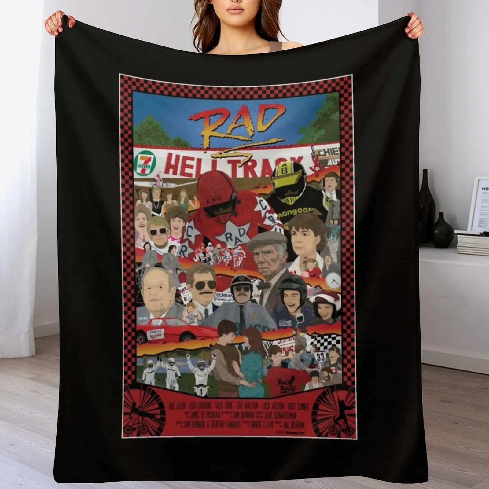 RAD Poster - BMX Tribute - Full Color - All Cast Throw Blanket Faux Fur Soft Warm Blanket for Bed