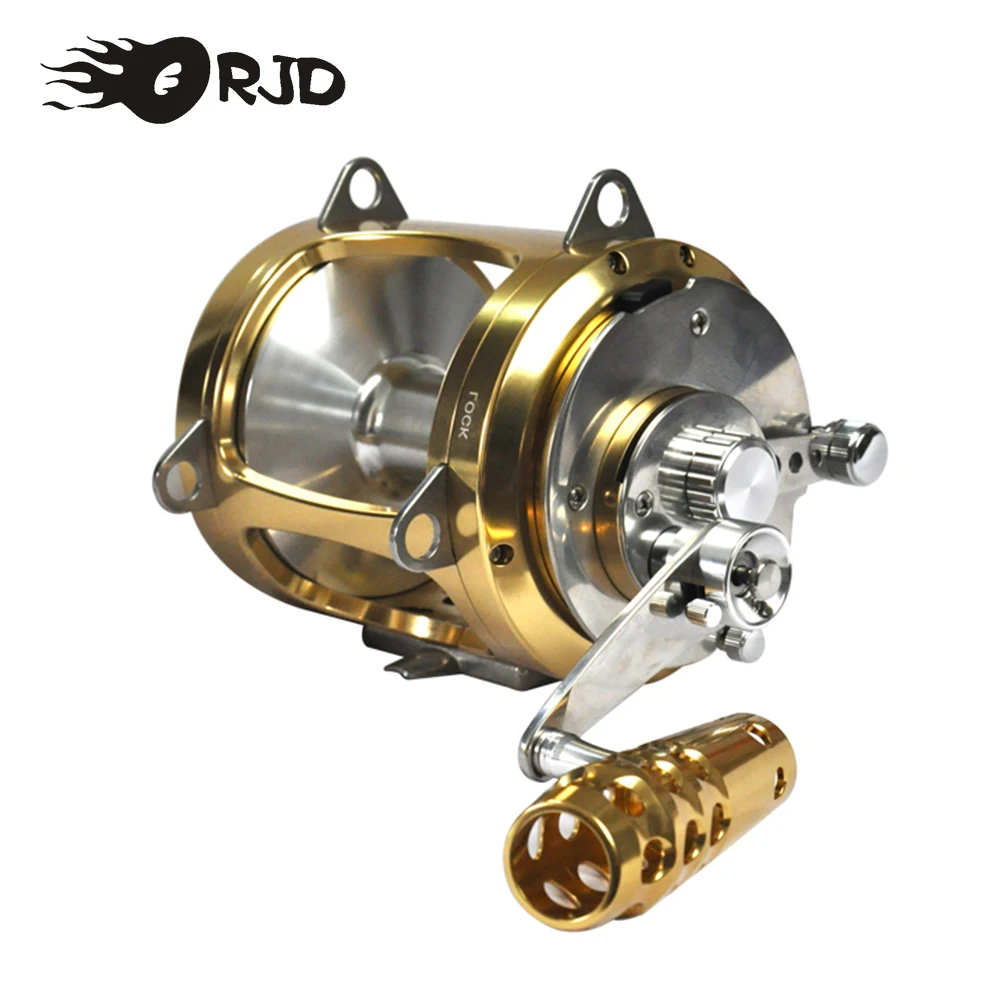 

ORJD Sea Fishing Reel Trolling Reel 8BB+1RB 2.5:1/1.3:1 Lever Drag Big Game Reel Game Reel Drum Reel 50-200lbs Trolling Wheel