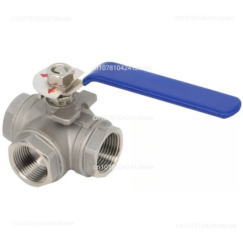 304 stainless steel three-way threaded ball valve Q15F-16PT type L three-way ball valve Threaded connection soft ball valve