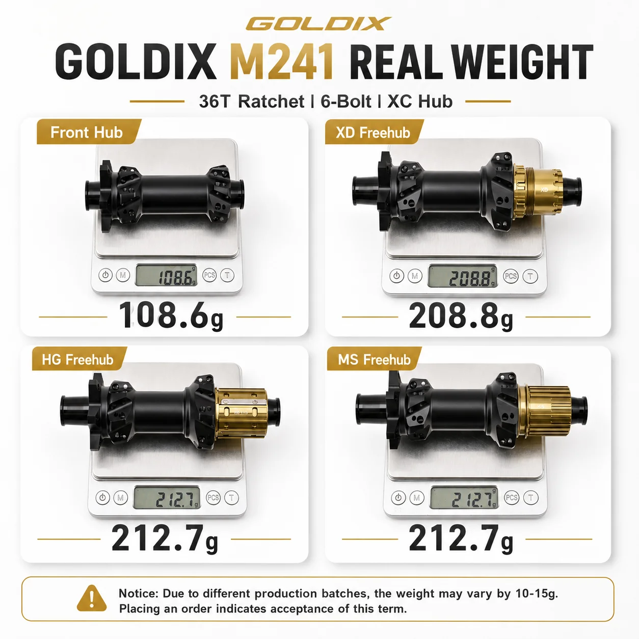 GOLDIX M241 6-Bolzen MTB-Nabe 24/28H BOOST 36T Ratchet Leichtgewichtige Vorder- und Hinterrad-Mountainbike-Nabe HG XD MS 110x15 148x12 Freilaufnabe – Detail 17