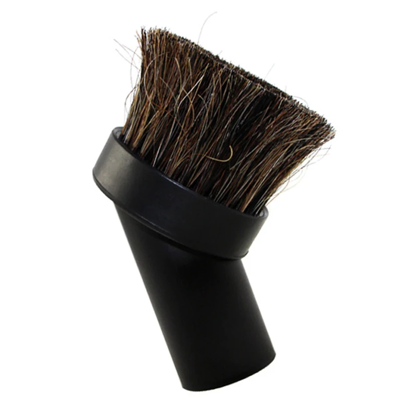 Brosse à poussière ronde de 32mm, accessoire de remplacement pour aspirateur en crin de cheval noir